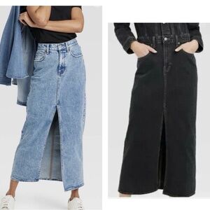 Universal Threads Women Maxi Slip Pencil Skirts 0 Denim Black Streetwear Casual